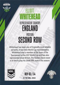 2024 NRL Traders Titanium - World In League Parallel #WLP05 Elliott Whitehead Back